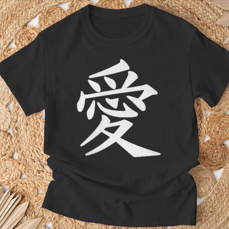 Chinese Sign Love Peace Symbol Chest Pocket T-Shirt Geschenke für alte Männer