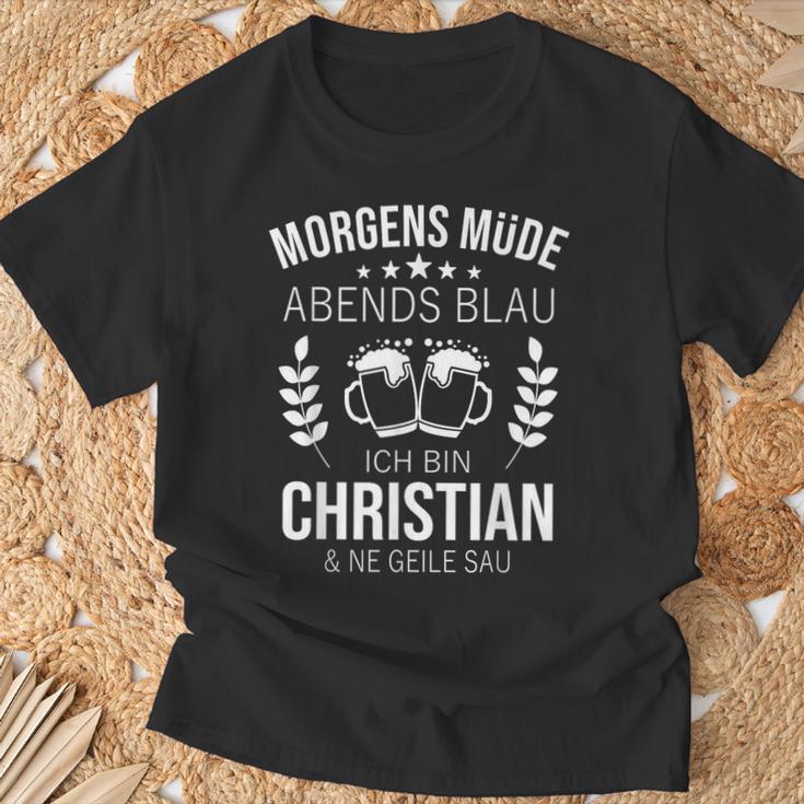 Christian First Name Birthday Beer Sayings T-Shirt Geschenke für alte Männer