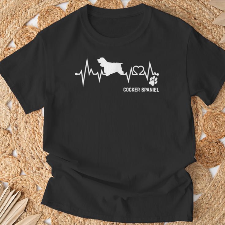 Cocker Spaniel Heartbeat Pulse Dog Ecg Dog Lovers S T-Shirt Geschenke für alte Männer