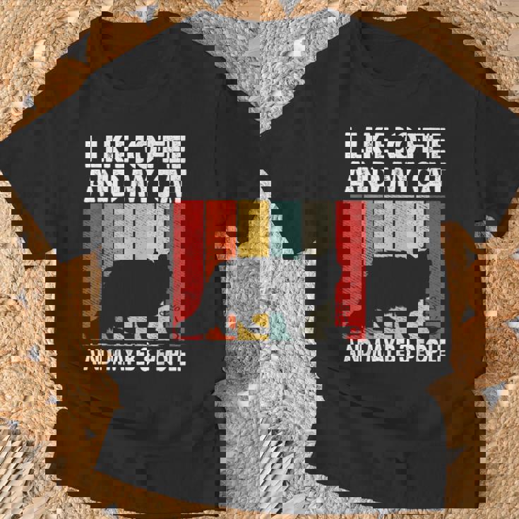 I Like Coffee And My Cat Maybe 3 People Siberian Cat Lover Camiseta unisex Regalos para ancianos