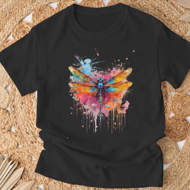 Colourful Dragonfly With Spray Effect T-Shirt Geschenke für alte Männer