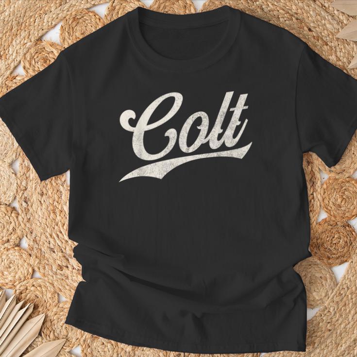 Colt Name Retro Vintage Colt Given Name T-Shirt | Mazezy