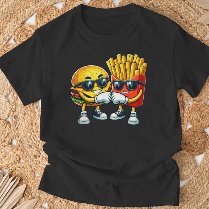 Cool Cheese Burger And Fries Fast Food Lovers T-Shirt Geschenke für alte Männer