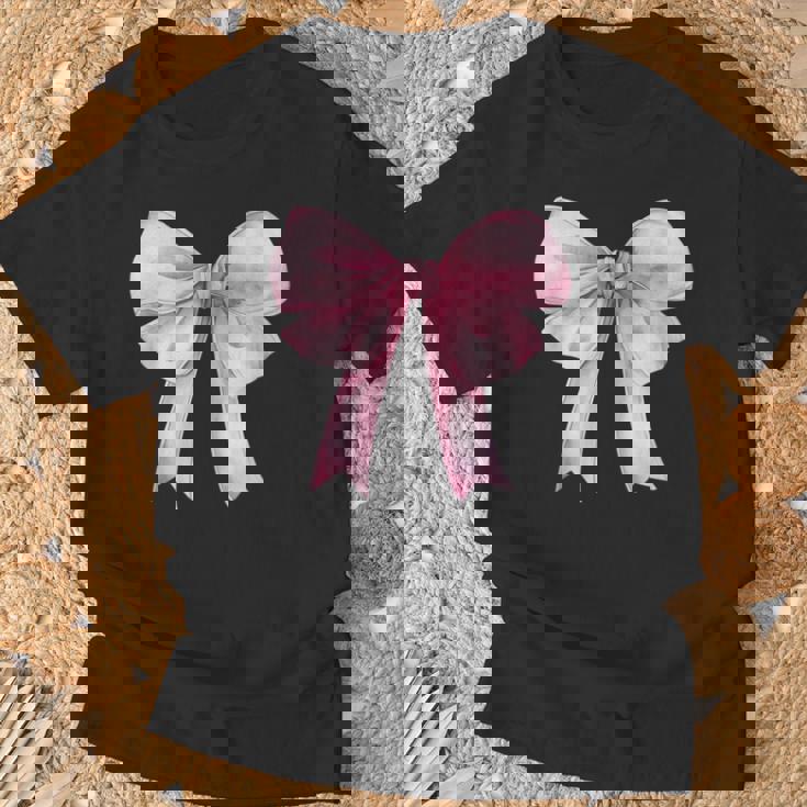 Coquette Pink Bow For Girls Cute Pink Coquette Bow T-Shirt Gifts for Old Men