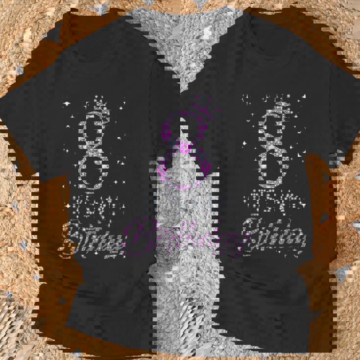 Corona Rosa Para Niña De 8 Años Con Texto En Inglés It's My Birthday Camiseta unisex Regalos para ancianos