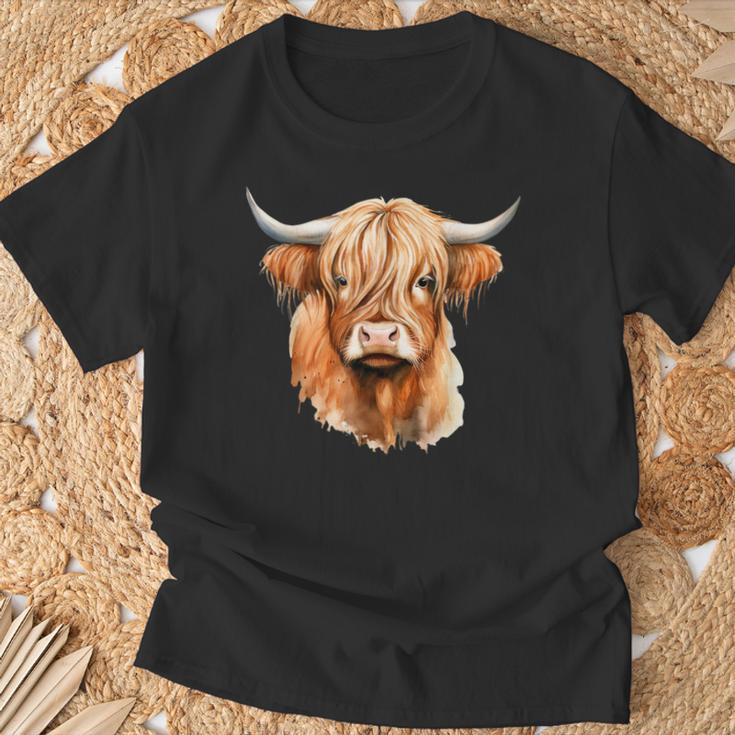 Cow Highland Cow Cow Costume Highland Cow T-Shirt Geschenke für alte Männer