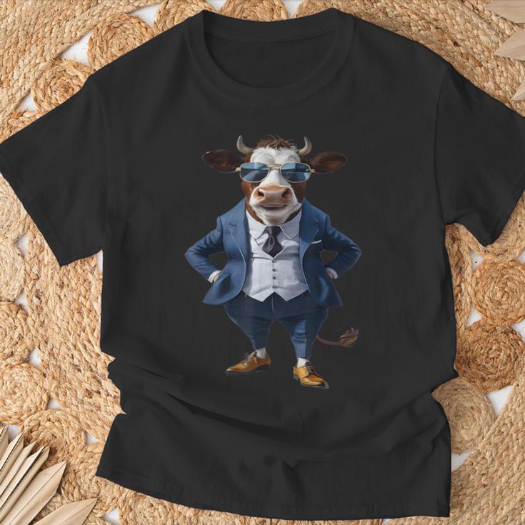 Cow Women's Cow In Suit Cow T-Shirt Geschenke für alte Männer