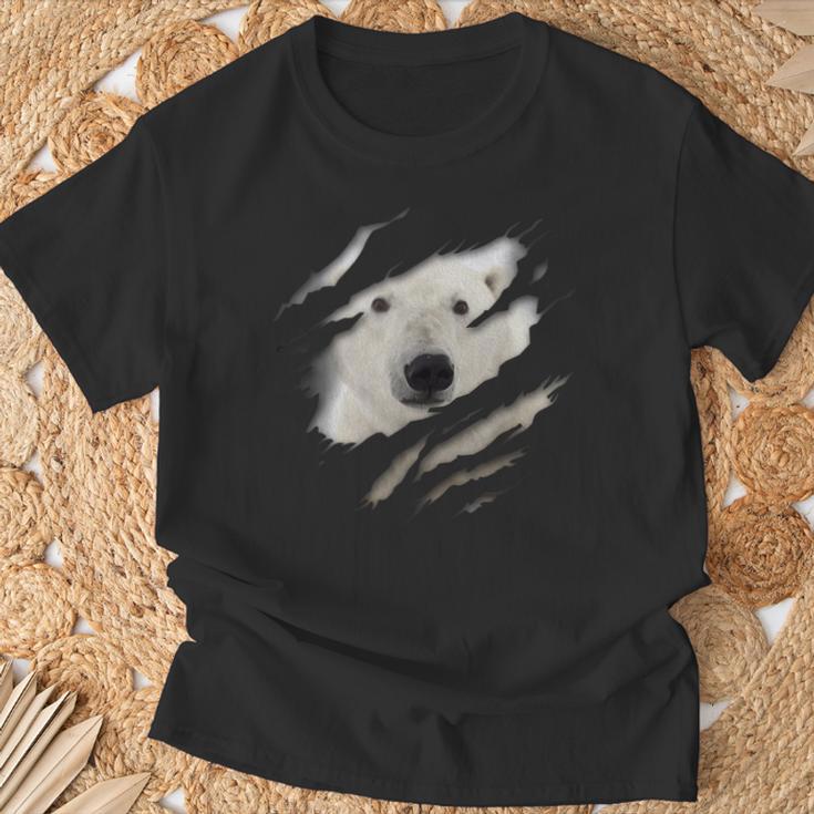 Cute Polar Bear Face Animal Rider Polar Bear Ripped T-Shirt Geschenke für alte Männer