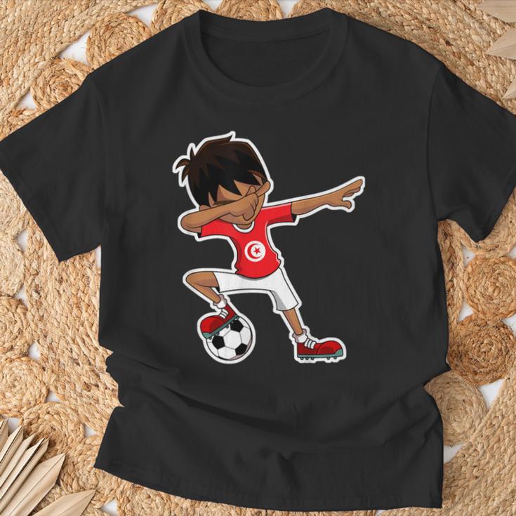 Dabbing Soccer Boy Tunisian Children's Tab T-Shirt Geschenke für alte Männer