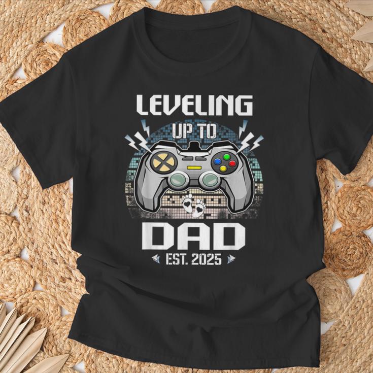 Dad Level Unlocked Est 2025 Leveling Up To Dad T-Shirt Geschenke für alte Männer