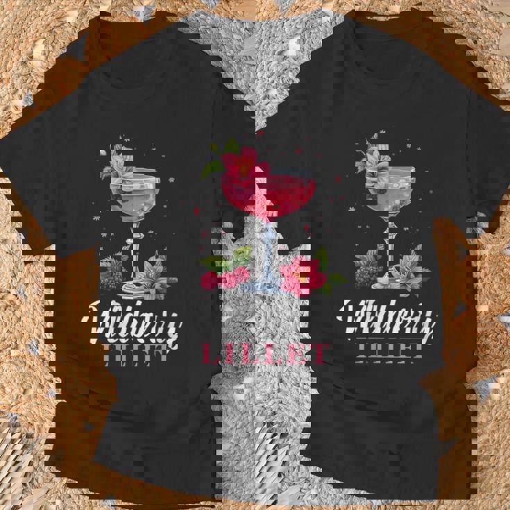 Damen Sommer Cocktail Party Wildberry Lillet Damen Mit-Ausschnitt T-Shirt Geschenke für alte Männer