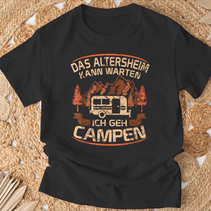 Das Altersheim Kann Waten Ich Geh Campen Grandpa Campen Campen T-Shirt Geschenke für alte Männer