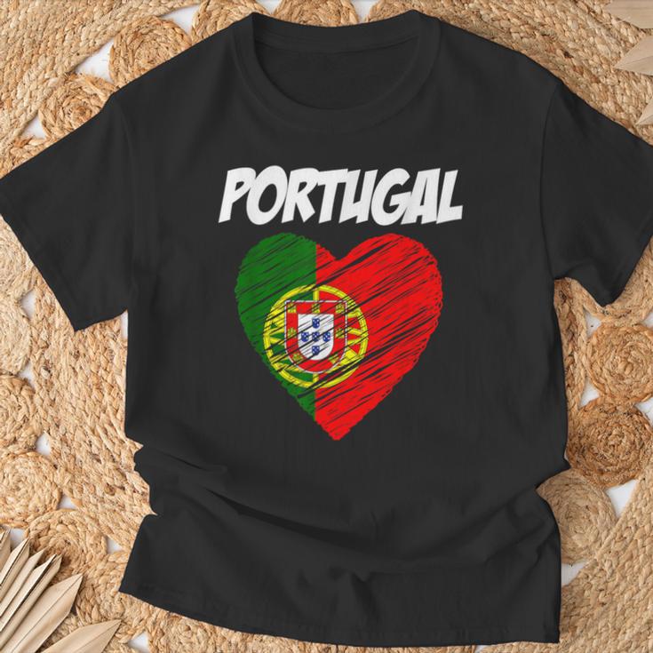 De La Bandera Del Corazón De Portugal I Love Portugal Camiseta unisex Regalos para ancianos