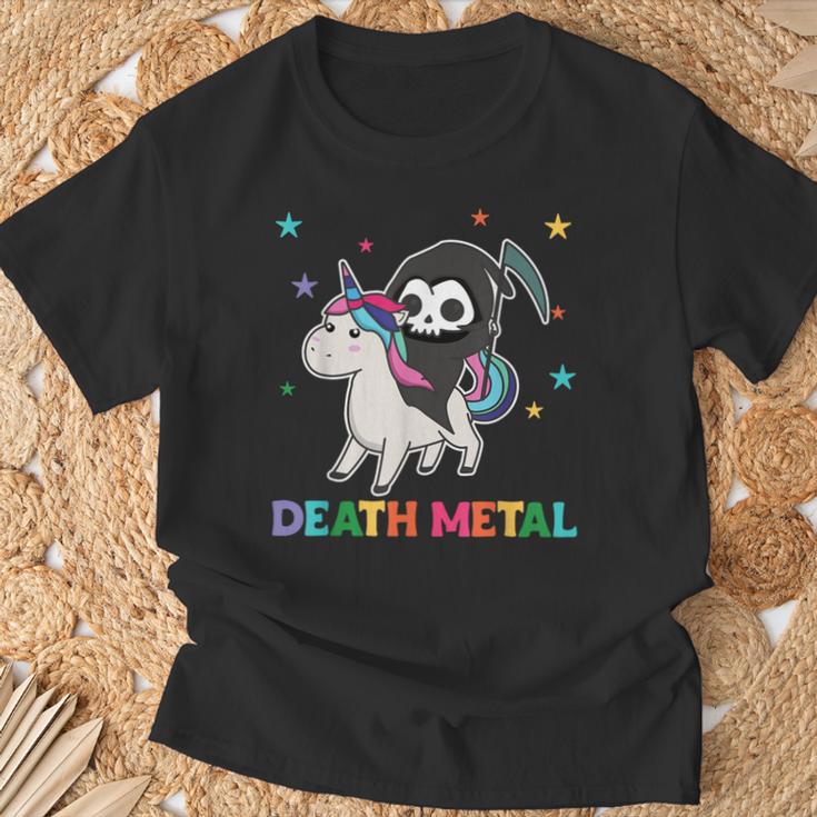 Death Metal Rock Music Death Riding Unicorn Unicorns T-Shirt Geschenke für alte Männer