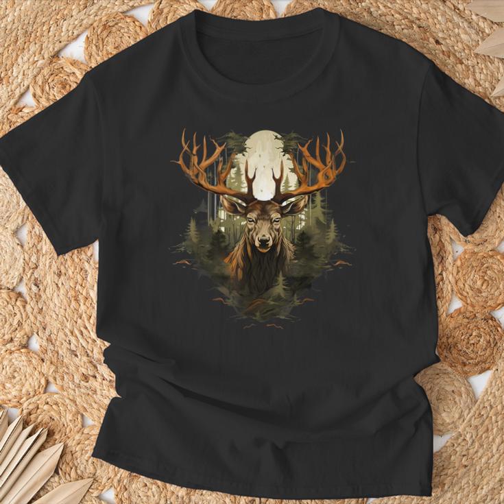 Deer Wildlife Nature Motif Animal Lovers Landscape Forest T-Shirt Geschenke für alte Männer