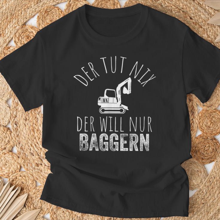 Der Tut Nix Der Will Nur Baggern Bagger T-Shirt Geschenke für alte Männer