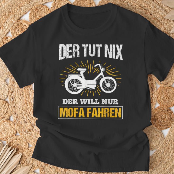 Der Will Nur Mofa Fahren Moped Mofafahrer Mofa T-Shirt Geschenke für alte Männer