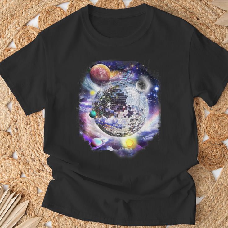 Disco Ball In Space Galaxy Club Retro T-Shirt Geschenke für alte Männer