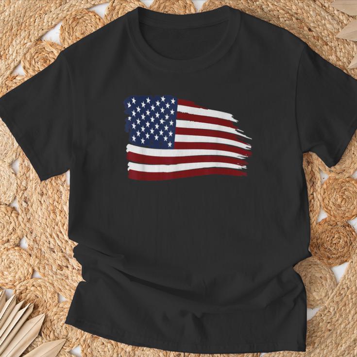 Distressed Us Usa Flag Stars And Stripes American T-Shirt Geschenke für alte Männer