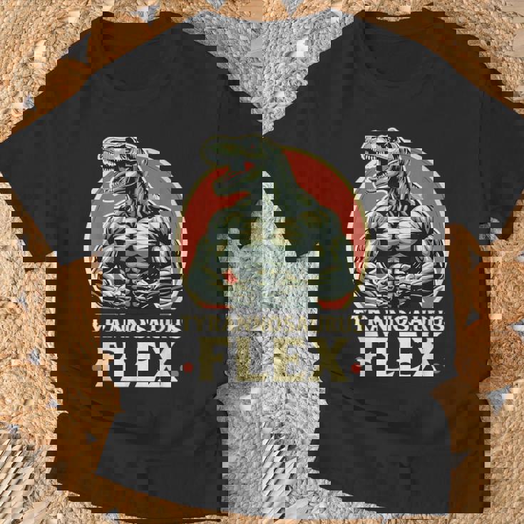 Divertido Bodybuilder Tyrannosaurus Flex Gym T-Rex Dinosaur Camiseta unisex Regalos para ancianos