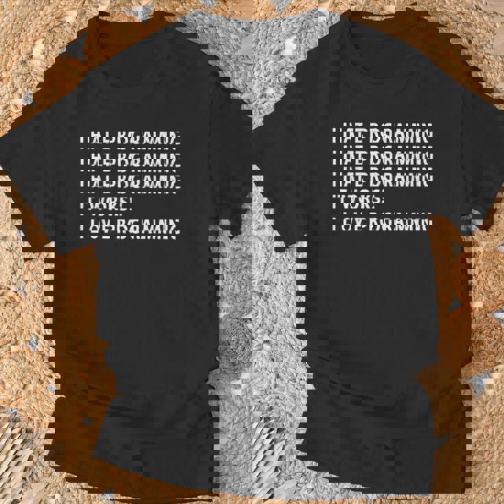 Divertido Odio Programar El Regalo De Codificación Para El Programador Camiseta unisex Regalos para ancianos