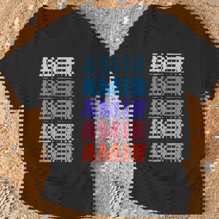 Divertido Regalo Nombre Amir Personalizado Primer Nombre Camiseta unisex Regalos para ancianos