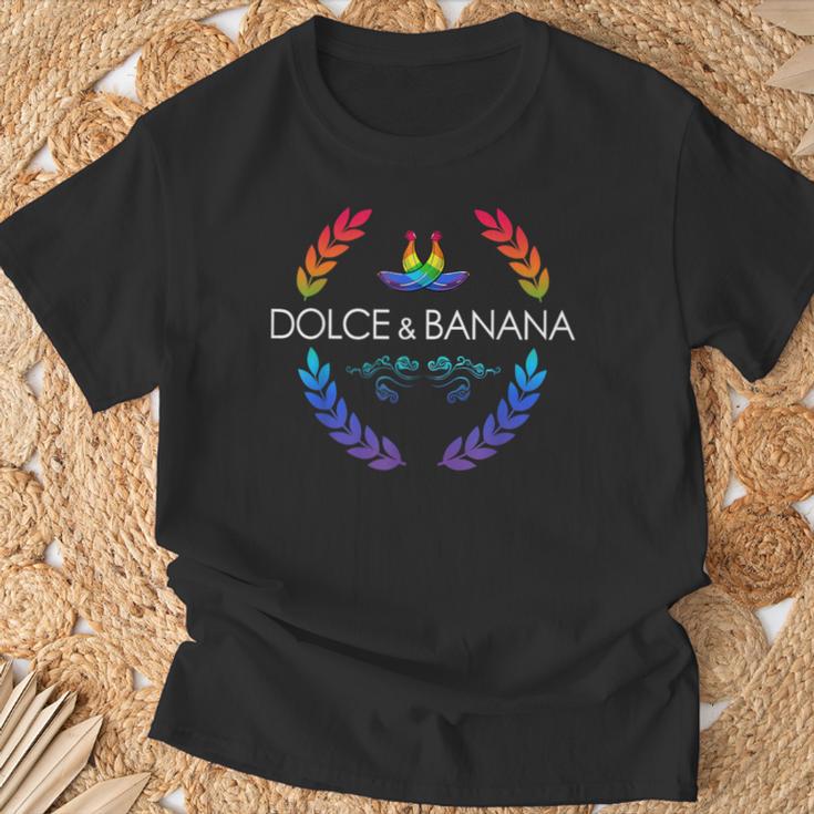 Dolce And Lgbtq Banane Pride Grafik Niedlich Regenbogen T-Shirt Geschenke für alte Männer