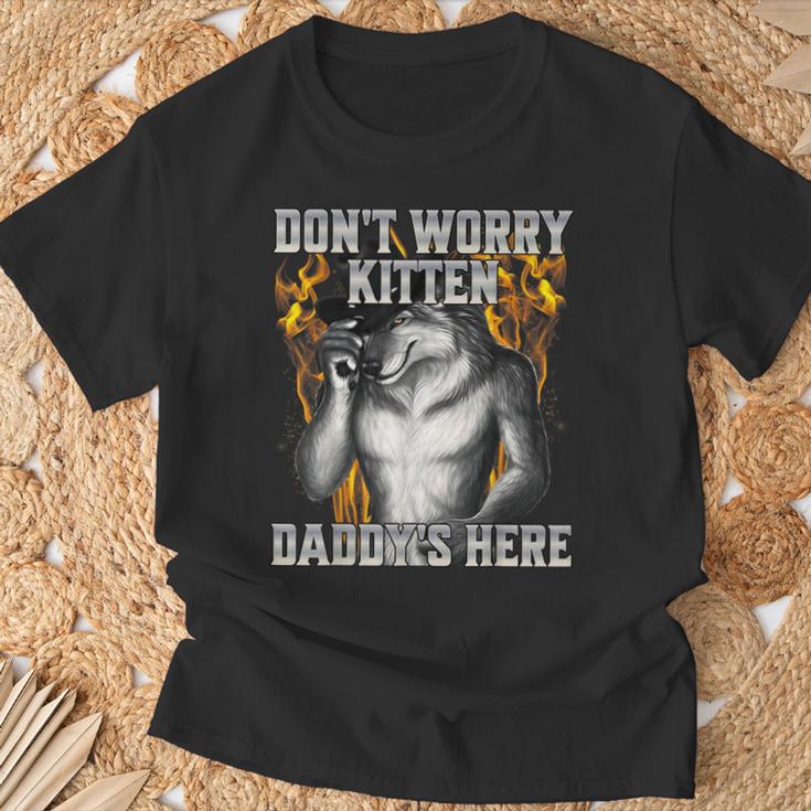 Dont Worry Kitten Daddys Here T-Shirt Geschenke für alte Männer