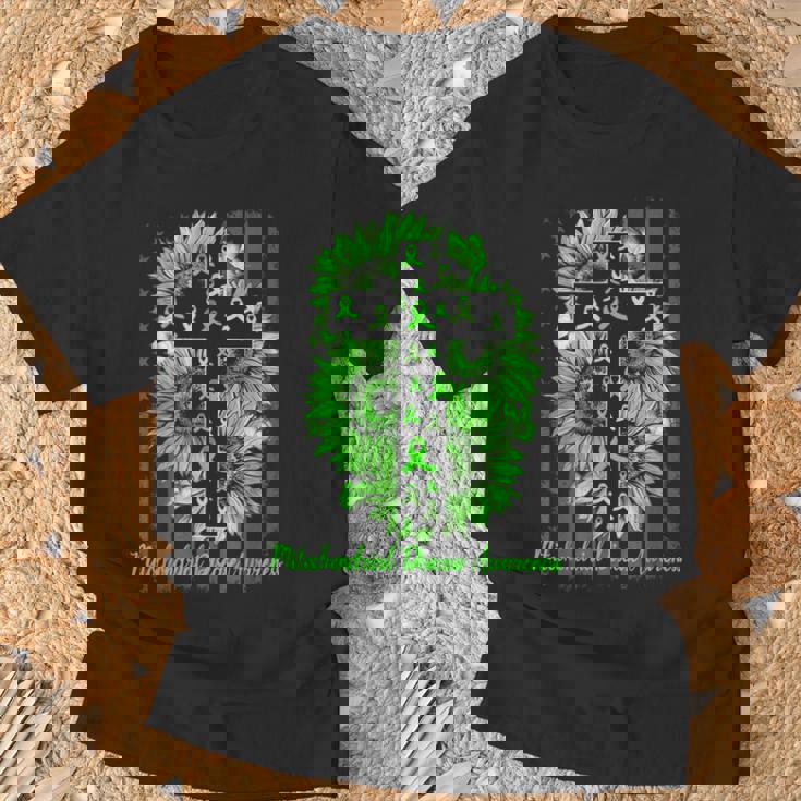 Drapeau Américain De Sensibilisation Aux Maladies Mitochondriales Tournesol T-Shirt Cadeaux pour les vieillards