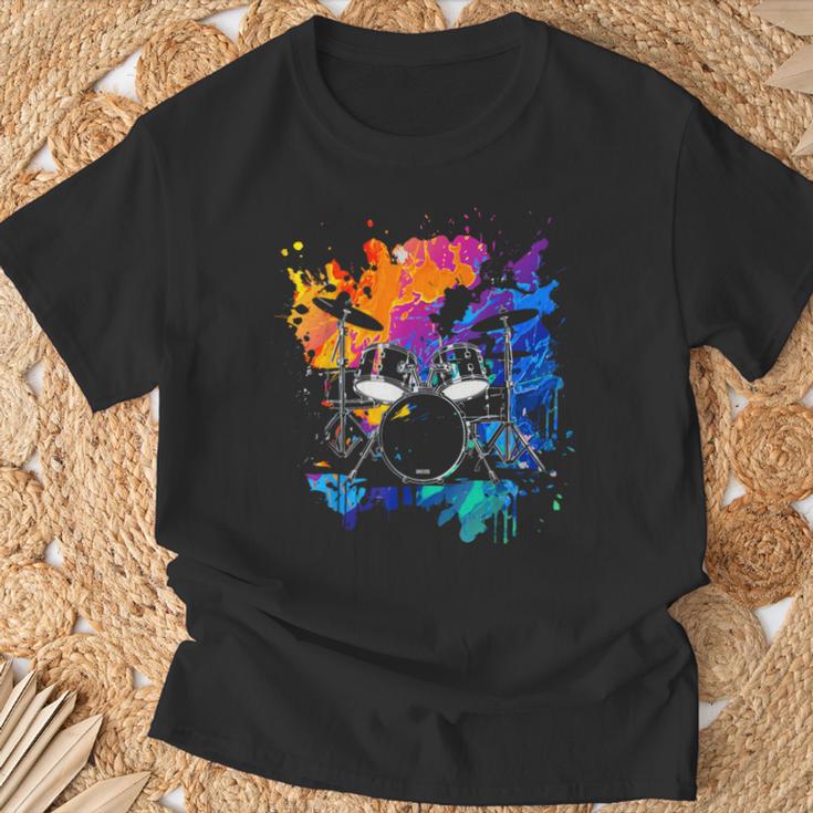 Drum Set Colourful Instrument Band Drums Music Musician T-Shirt Geschenke für alte Männer