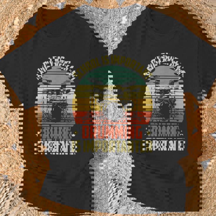 Drummer Bande Rock Musicien Né Pour Jouer De La Batterie T-Shirt Cadeaux pour les vieillards