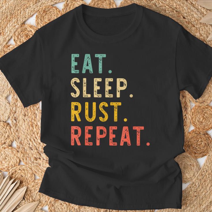 Eat Sleep Rust Repeat Programming Retrointage T-Shirt Geschenke für alte Männer