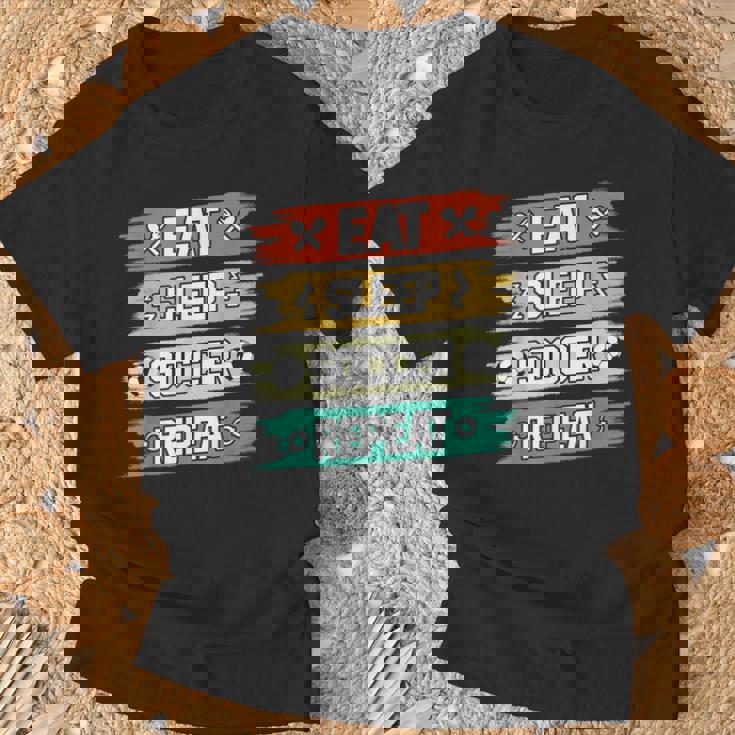 Eat Sleep Soccer Repeat Boys Soccer Lovers & Players T-Shirt Gifts for Old Men