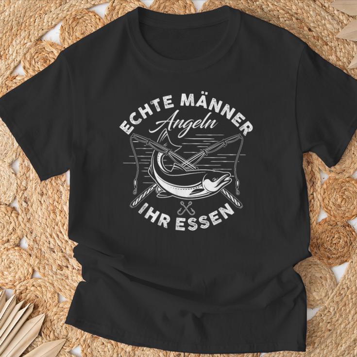 Echte Männer Angeln Ihr Essen T-Shirt Geschenke für alte Männer