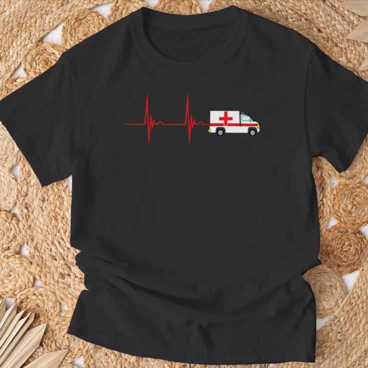 Emergency Car Heartbeat Ekg Pulse Ambulance Driver Rescuer T-Shirt Geschenke für alte Männer