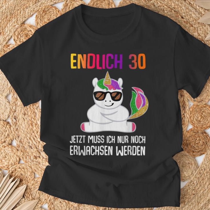 Endlich 30 Jetzt Muss Ich Nur Noch Erwachsen Women's Unicorn T-Shirt Geschenke für alte Männer