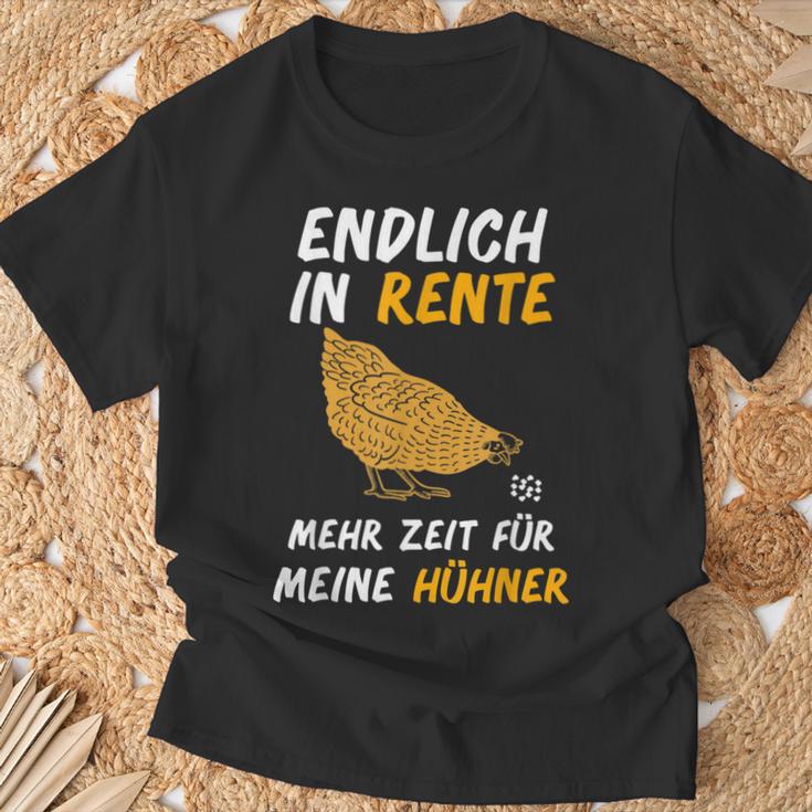 Endlich In Rente Mehr Zeit Für Meine Hühner Chicken Ruhestand T-Shirt Geschenke für alte Männer