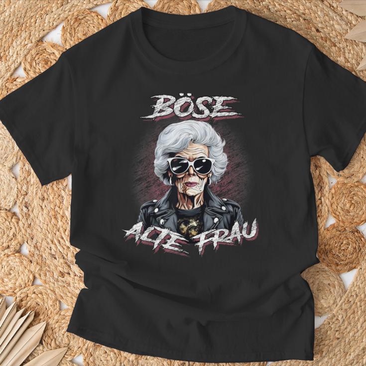 Evil Old Woman Women's Motorcycle Sarcasm T-Shirt Geschenke für alte Männer