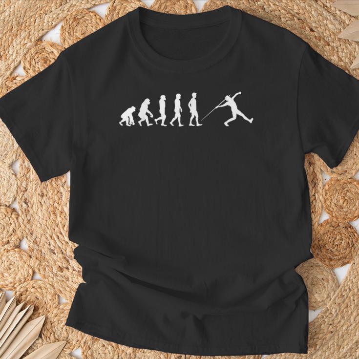 Evolution Spear Throw Athlete Spear Javelin T-Shirt Geschenke für alte Männer