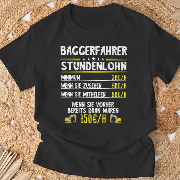 Excavator Driver Hourly Wage Digger Guide Machine Guide Work T-Shirt Geschenke für alte Männer