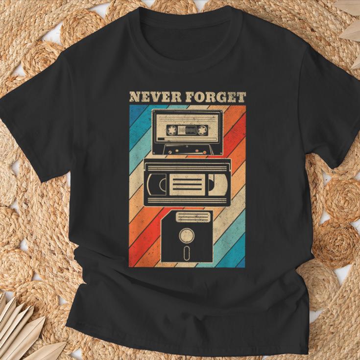 Never Forget Diskettehs Band 90S 80S Cassette T-Shirt Geschenke für alte Männer