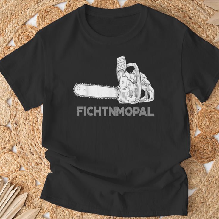 Förster Geschenke Chainsaw Fichtnmopal Mundart S T-Shirt Geschenke für alte Männer