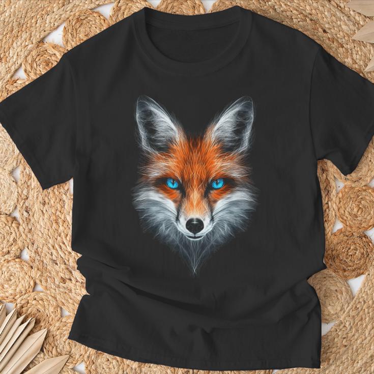 Fox Animal Blue Eyes Illustration Fox T-Shirt Geschenke für alte Männer