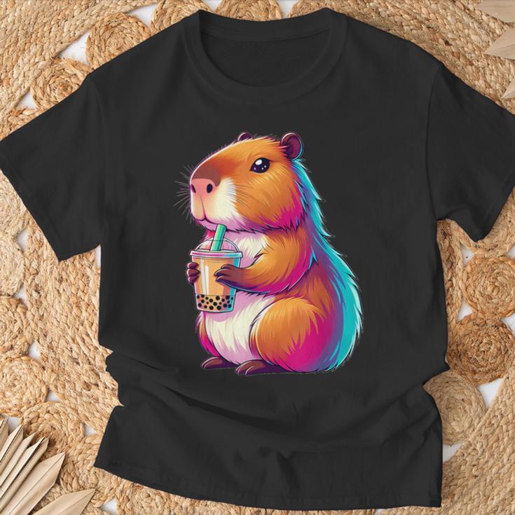 Capybara Bubble Tea Animal Lover Rodent T-Shirt Geschenke für alte Männer