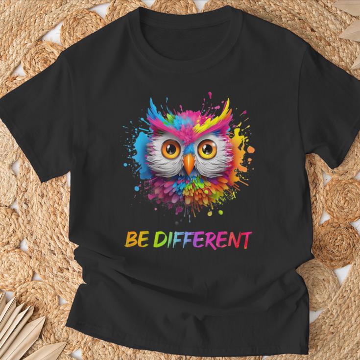 Colourful Owl T-Shirt Geschenke für alte Männer