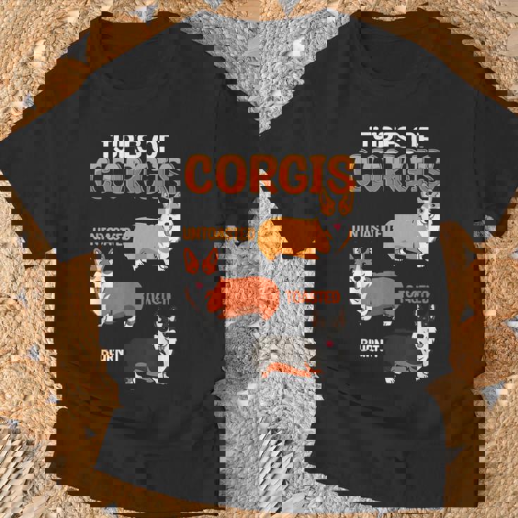 Corgi Types Untoasted Toasted Burnt Cute Puppy Corgis T-Shirt Gifts for Old Men