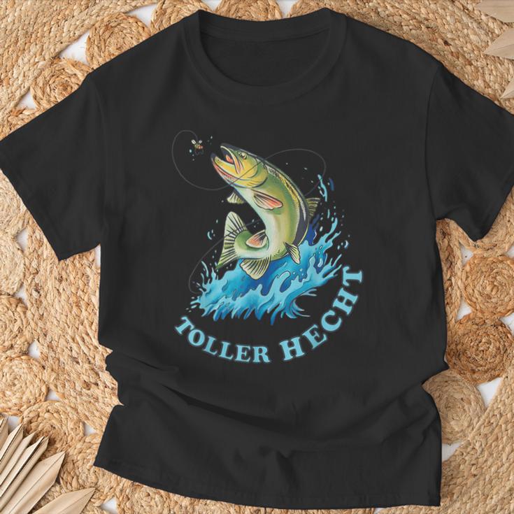 Fishing Saying With Fish And Bait T-Shirt Geschenke für alte Männer