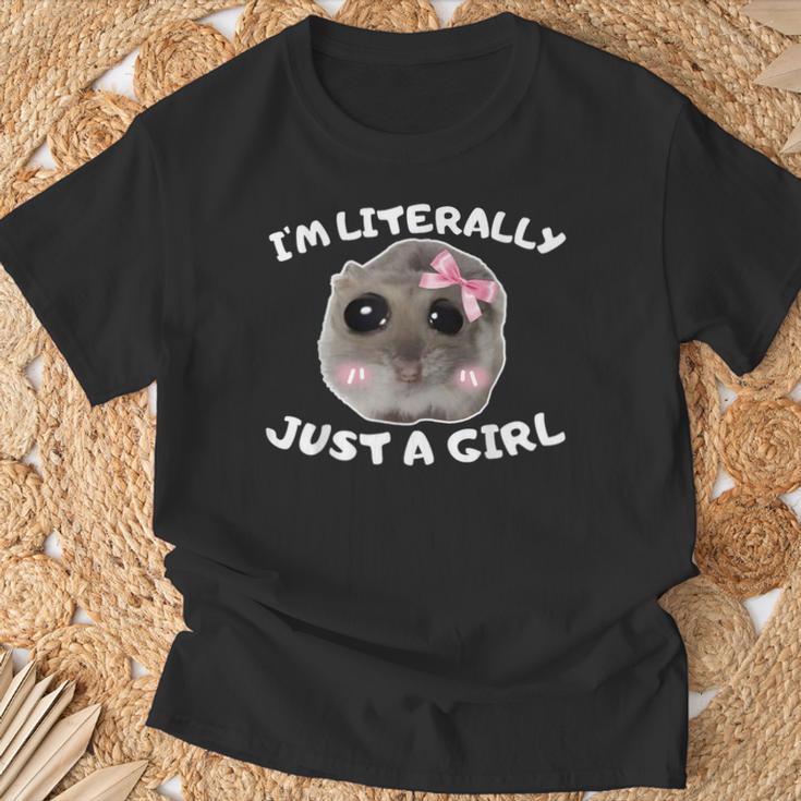 I'm Literally Just A Girl Sad Hamster Meme T-Shirt Geschenke für alte Männer