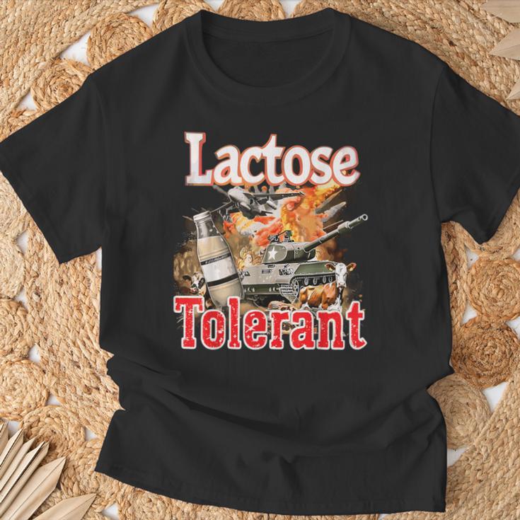 Lactose Tolerance Or Lactose Intolerance Meme T-Shirt Geschenke für alte Männer