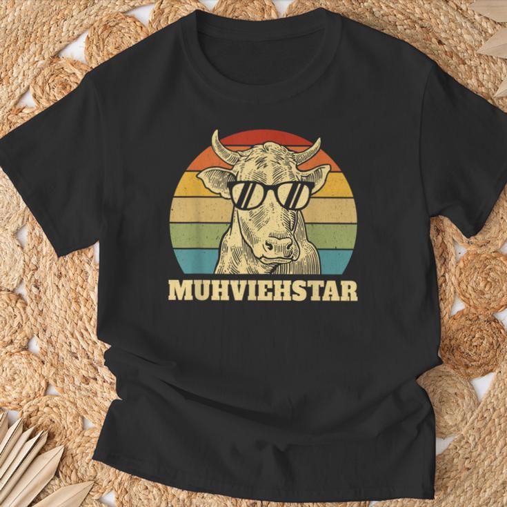 Muhviehstar Moviestar Cow Cow Cow Cattle Farmer T-Shirt Geschenke für alte Männer